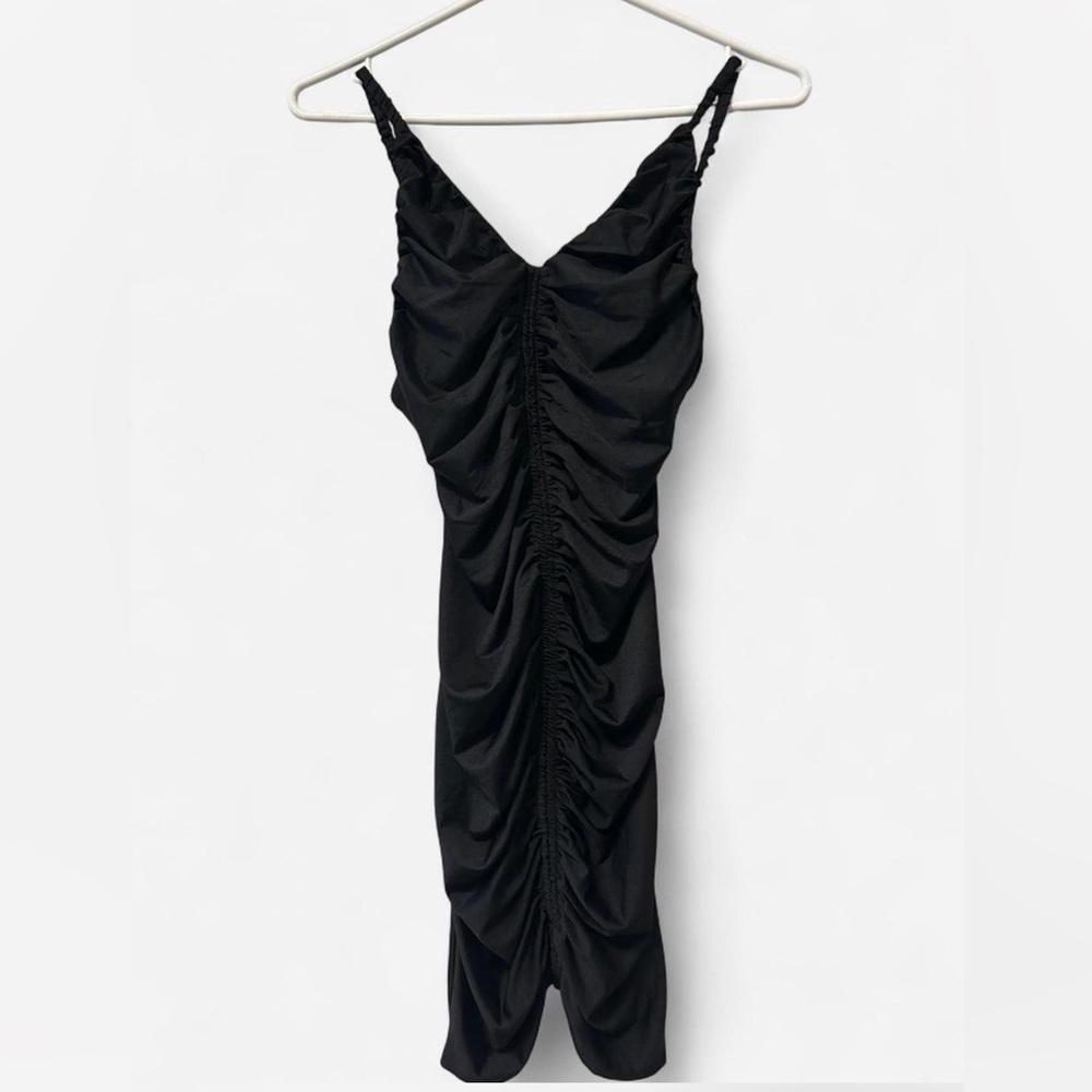 H&M Black Dress with Ruched Design